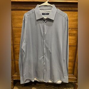 Stone & Ross long sleeve Men's Blue Patterned button up Shirt